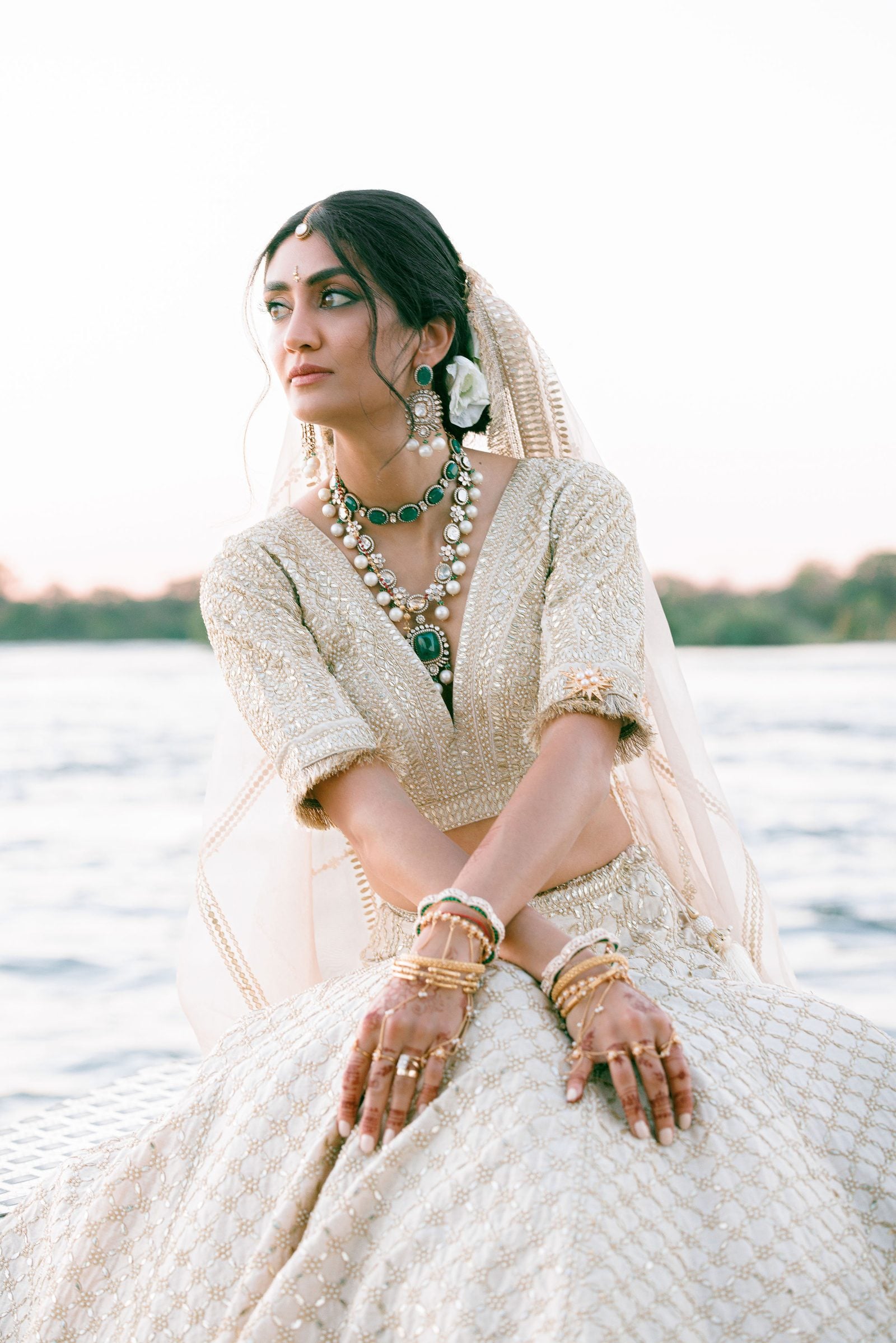 A bride in golden light, filmed by CinaStage Studios